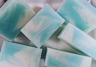 ミントのマーブル石けん